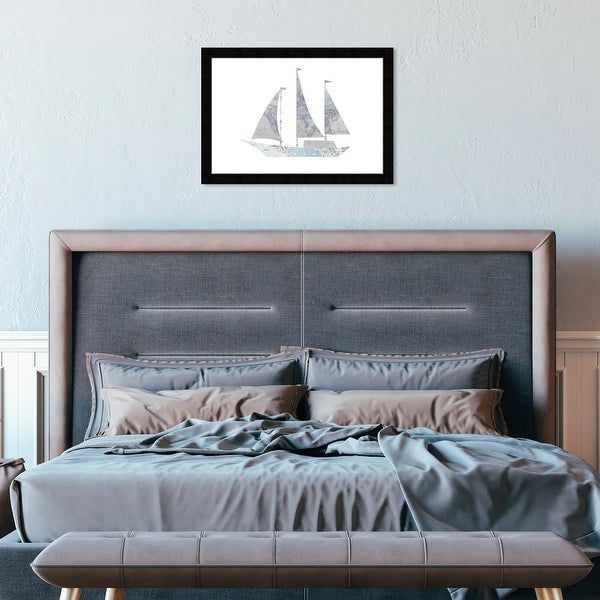 Hatcher & Ethan 'map Sail Boat Vi' Wall Art Framed Print – Blue, White Intended For Most Popular Hatcher Wall Art (View 9 of 20)
