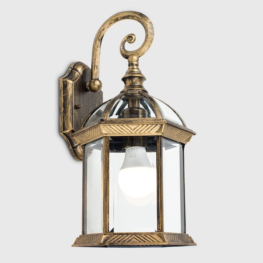 Headingly Ip23 Outdoor Wall Lantern In Brushed Gold | Outdoor Wall Pertaining To Current Brushed Gold Wall Art (Gallery 19 of 20)