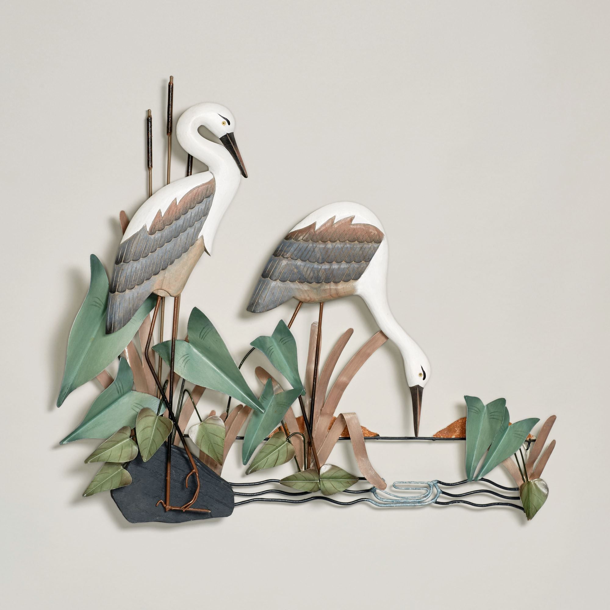 Heron Pair Wall Sculpture Pertaining To Most Current Heron Bird Wall Art (View 13 of 20)