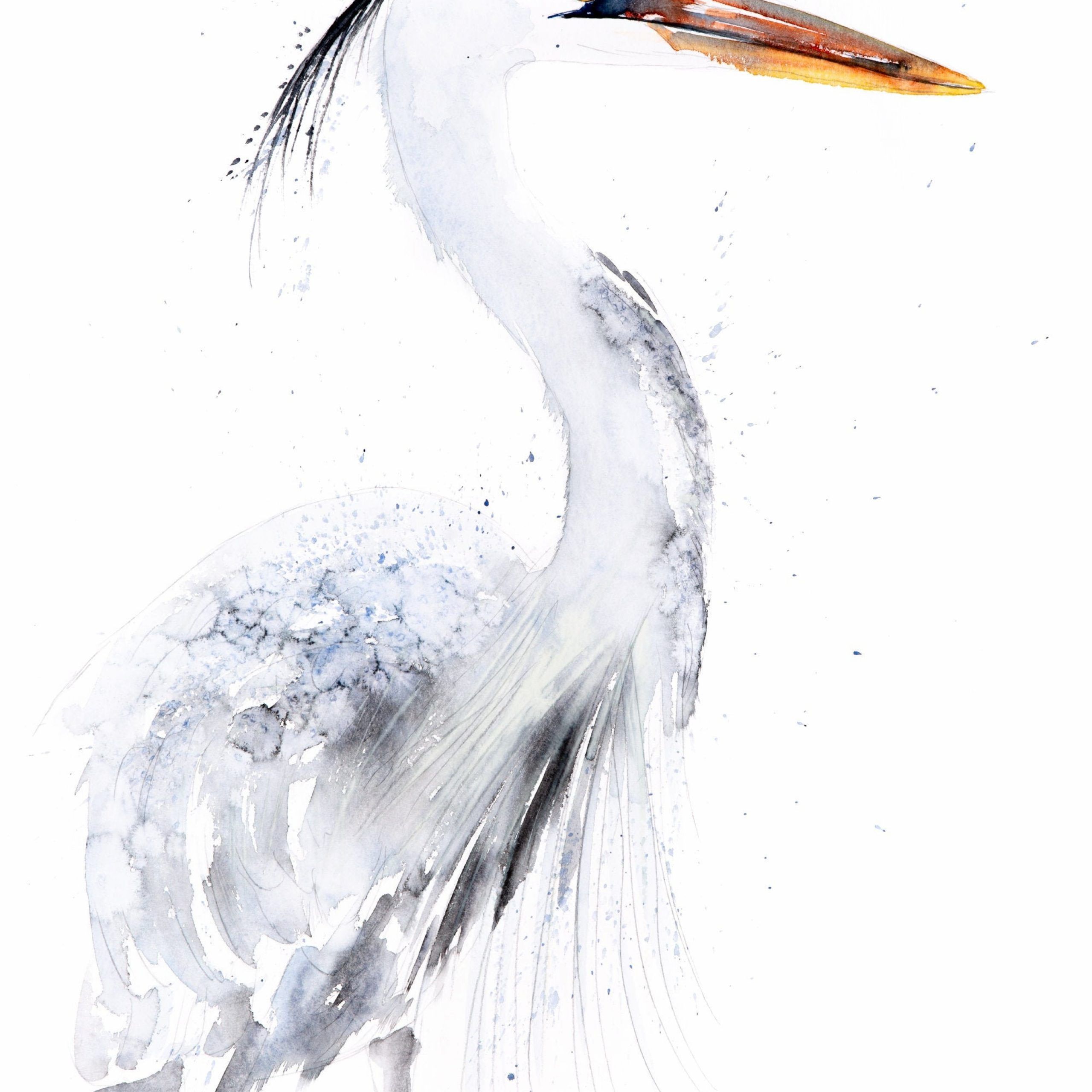 Heron Watercolour Painting Limited Edition Print Modern Abstract Heron Intended For Newest Heron Bird Wall Art (View 17 of 20)