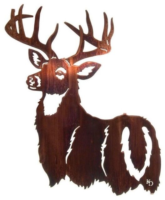His Majesty Rustic Deer 24 Inch Metal Wall Art – Rustic – Artwork – For Current Deer Wall Art (View 14 of 20)