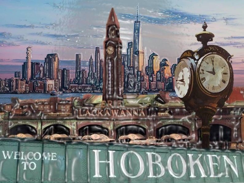 Hoboken New Jersey Nj Framed Wall Art Prints Hoboken Sign | Etsy Intended For Most Up To Date New Jersey Wall Art (View 18 of 20)