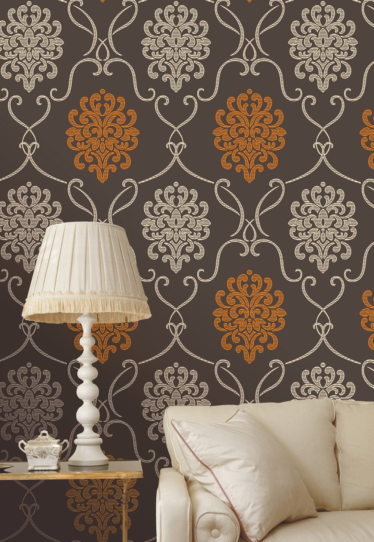 Home Wallpaper | Fine Wallpaper | Wallcoverings | Brewster Home For Latest Damask Wall Art (View 2 of 20)