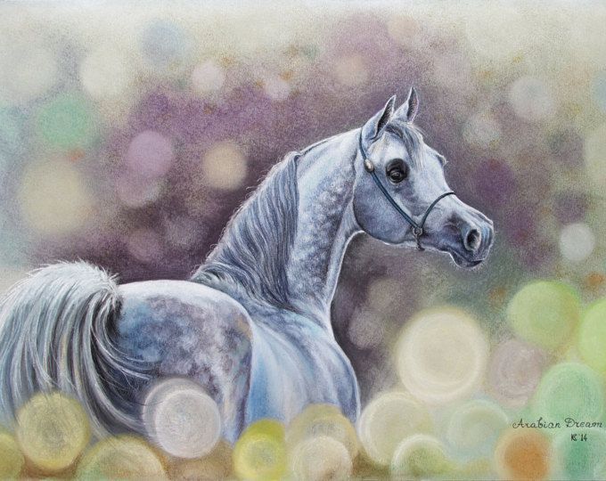 Horse Painting | Arabian Horse Art | Horse Pastel Painting | Equestrian For Latest Tail Spin Wall Art (View 17 of 20)