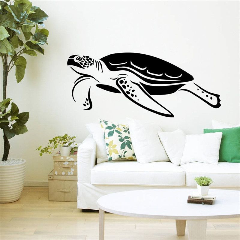 Hot Selling Sea Turtle Swimming Pattern Wall Murals Home Bathroom Within Most Current Swimming Wall Art (View 8 of 20)