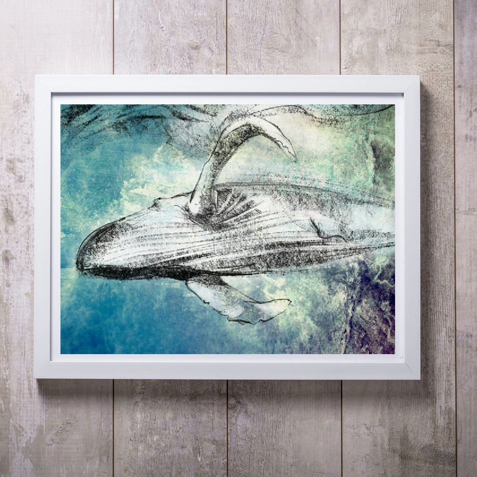 Humpback Whale In Blue – Wildlife Wall Art Inside Most Popular Humpback Whale Wall Art (View 19 of 20)
