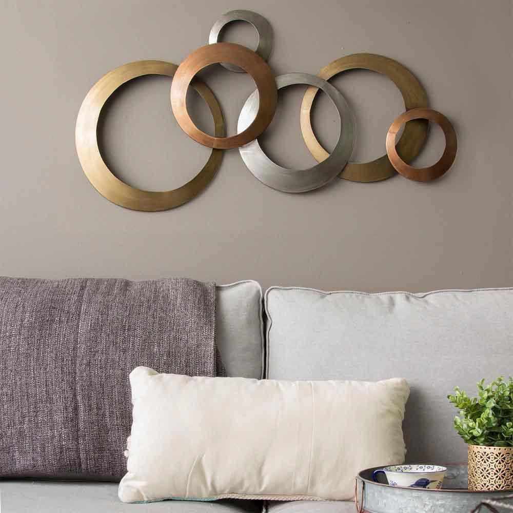 Interlocking Circles Metal Wall Decor – East Shore Modern Home In Most Recently Released Spiral Circles Metal Wall Art (View 20 of 20)