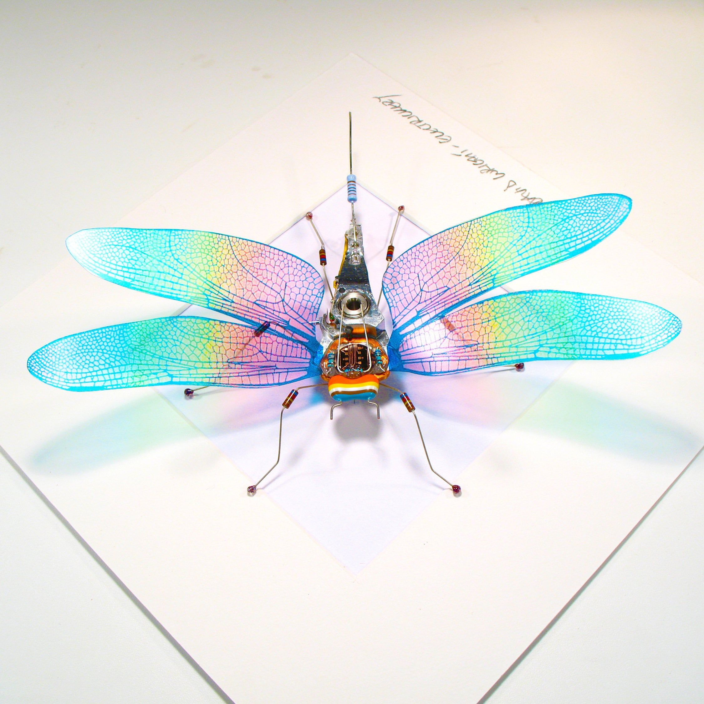 Iridescent Dragonfly Framed Wall Art | Recycled Sculpture Within Newest Dragonflies Wall Art (View 2 of 20)