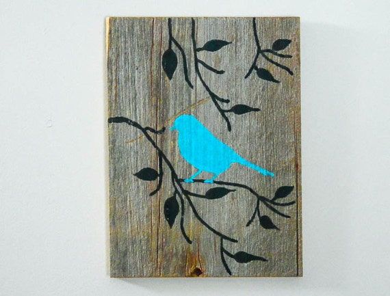 Items Similar To Reclaimed Barnwood, Hand Painted Wood Wall Art Rustic For Best And Newest Branches Wood Wall Art (View 18 of 20)