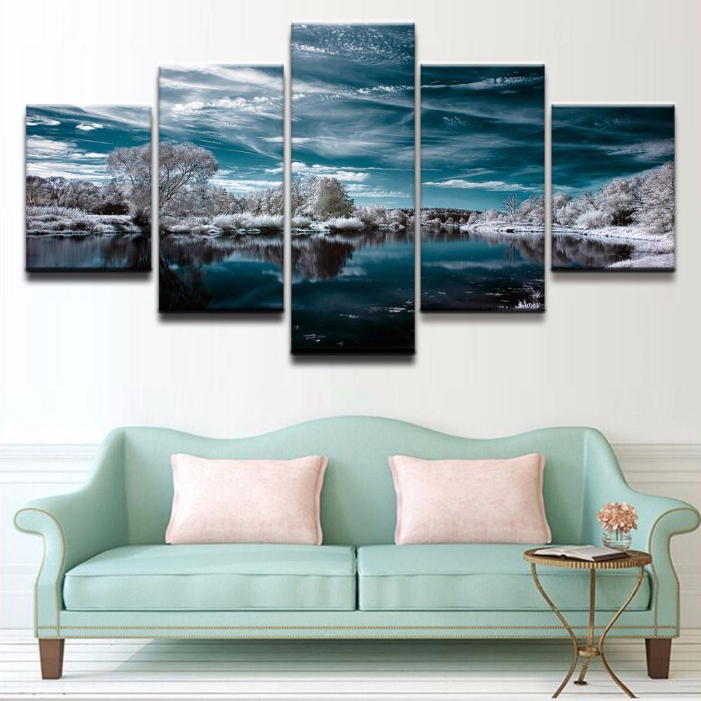 Jie Do Art Wall Art Home Decor Framework Canvas Pictures 5 Pieces Throughout Most Recent Reflection Wall Art (Gallery 20 of 20)