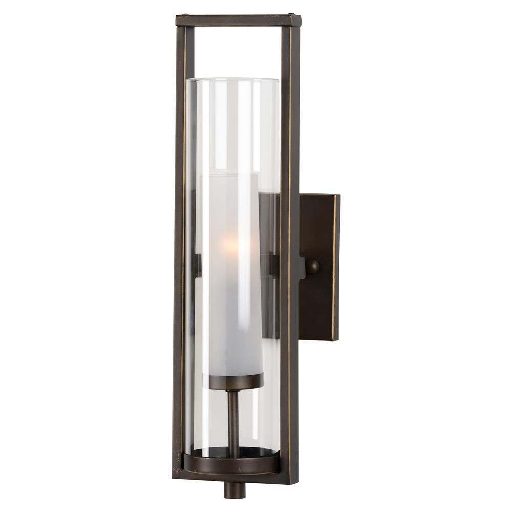 Jude Industrial Loft Rectangular Bronze Metal Glass Wall Sconce With Regard To Current Square Bronze Metal Wall Art (View 16 of 20)