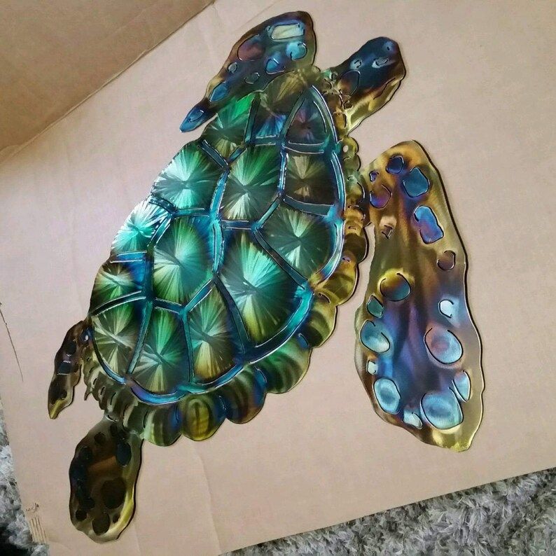 Jumbo Metal Sea Turtle Large Outdoor Wall Art Turtle | Etsy With Latest Turtles Wall Art (View 6 of 20)