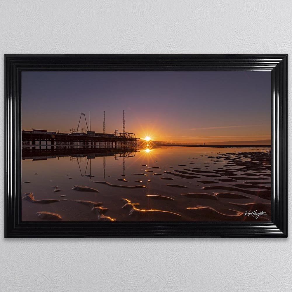 Karl Houghton Sunset Over Blackpool Pier Framed Wall Art | 1wall Within Latest Pier Wall Art (View 7 of 20)