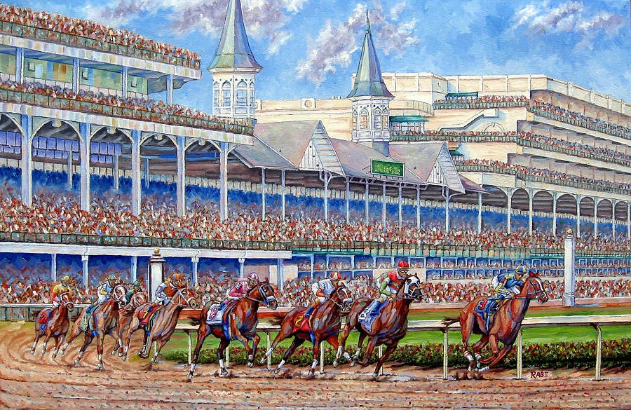 Kentucky Derby – Leading The Field Paintingmike Rabe Throughout Most Popular Derby Wall Art (View 14 of 20)
