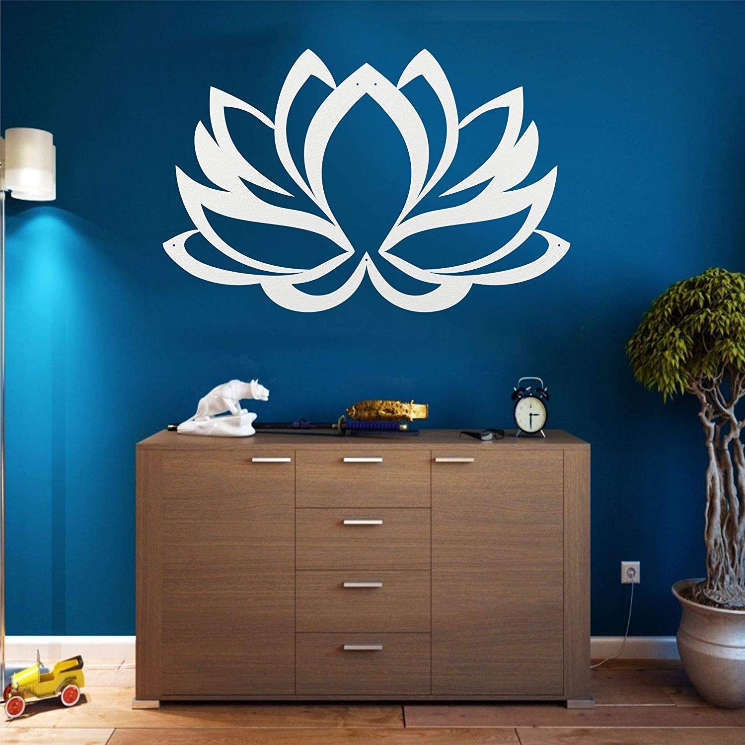 Lamodahome Metal Wall Art – Lotus Flower – 3d Wall Silhouette Metal With Regard To 2018 Polished Metal Wall Art (View 11 of 20)