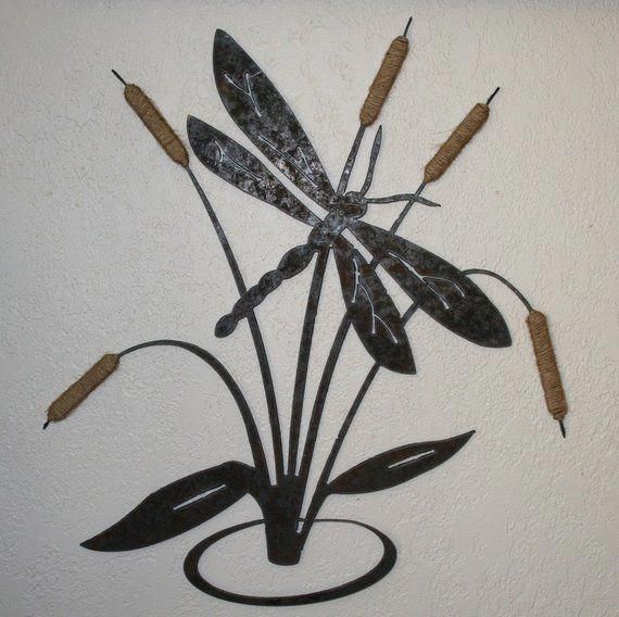 Large Dragonfly And Cattails Rustic Wall Decor In 2020 | Metal Tree Within Most Popular Cattails Wall Art (View 19 of 20)