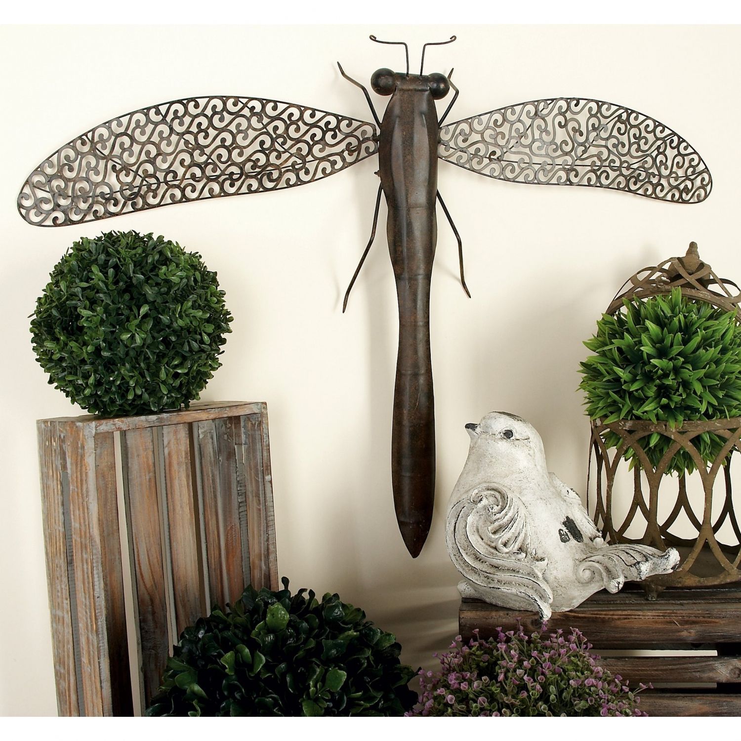 Large Metal Dragonfly Wall Art Sculpture Figurine Indoor/outdoor Rust Throughout Most Popular Dragonflies Wall Art (View 11 of 20)