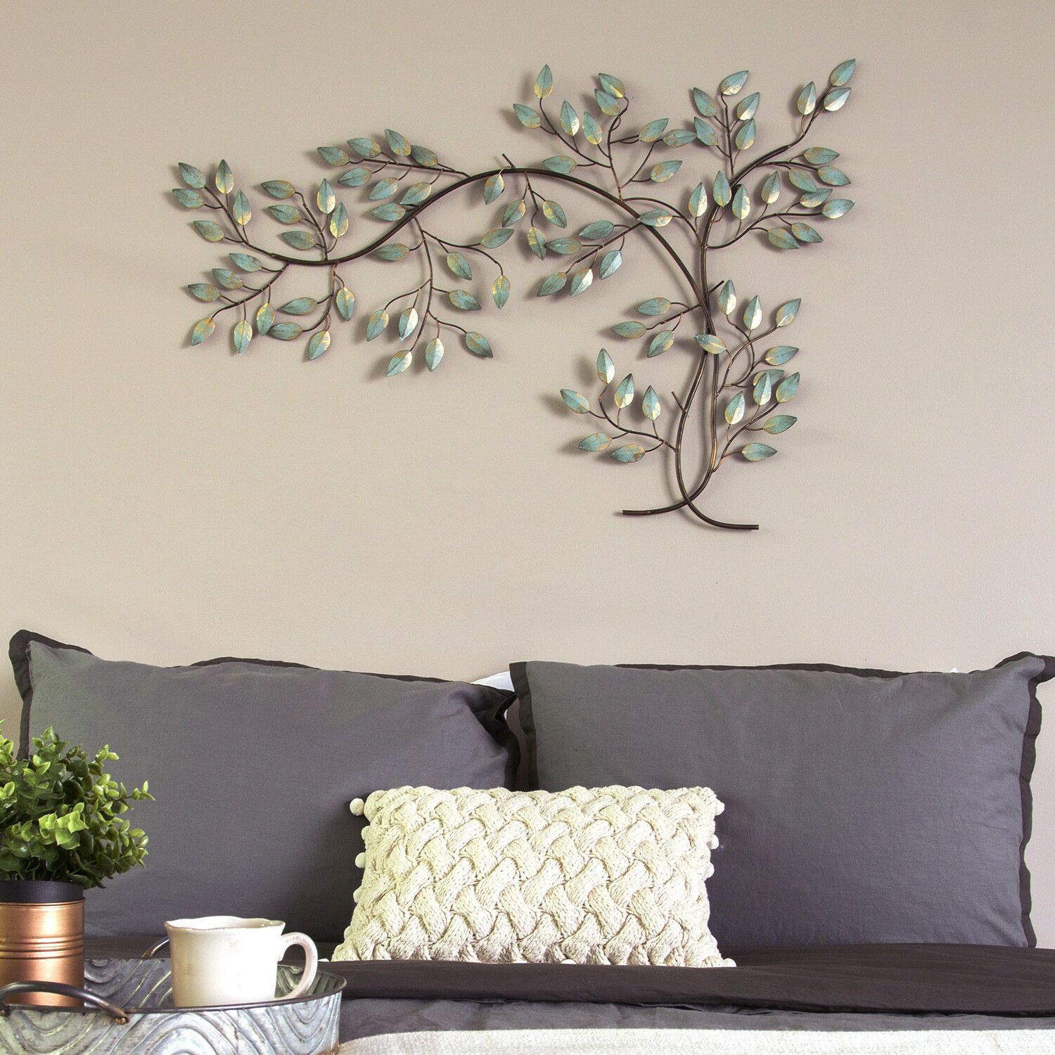 Large Metal Tree Branch Hanging Interior Wall Art Home Decor | Ebay Pertaining To 2017 Polished Metal Wall Art (View 7 of 20)