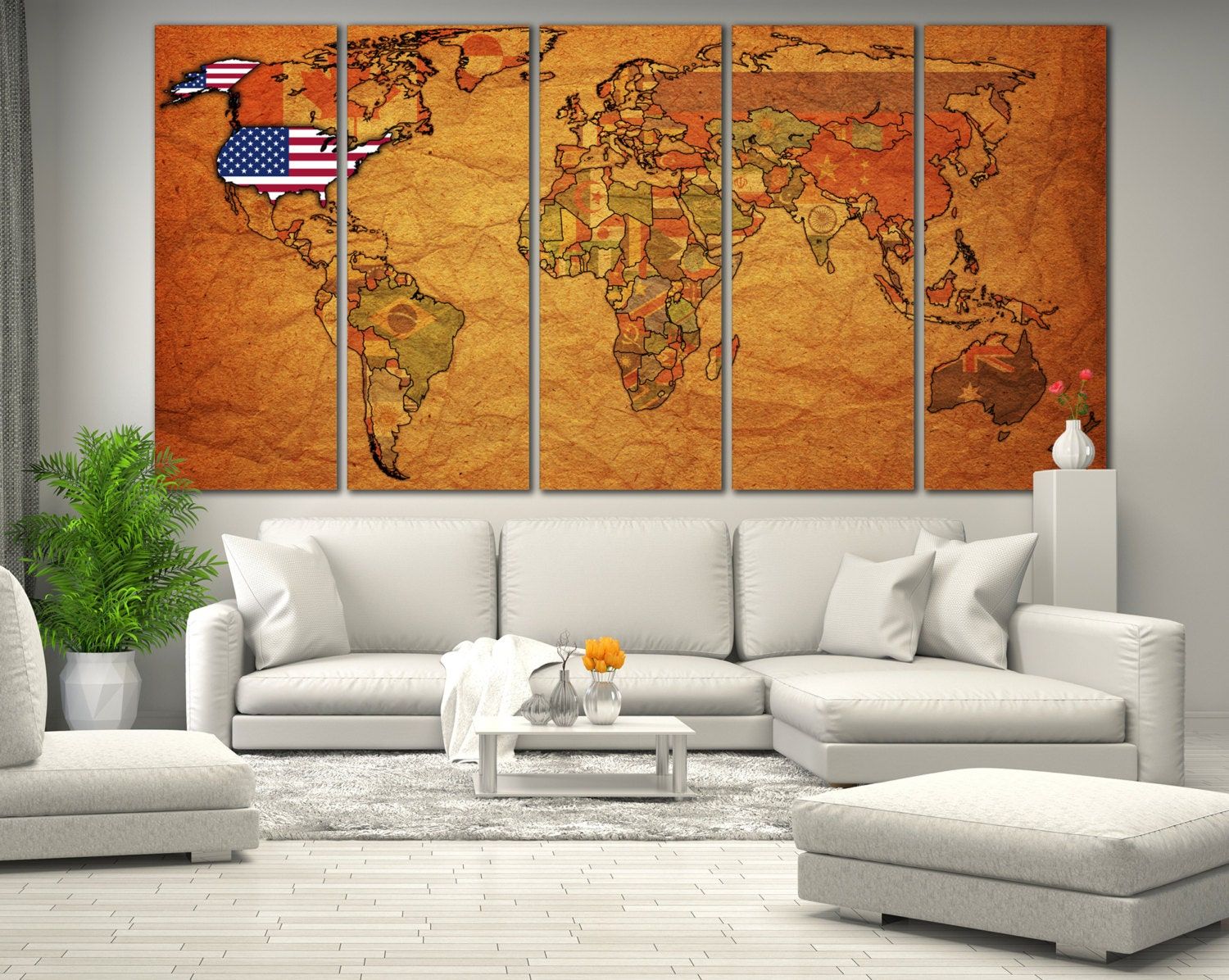 Large Wall Art World Map Canvas Print / Large Worldzellartco For Most Recently Released Globe Wall Art (View 17 of 20)