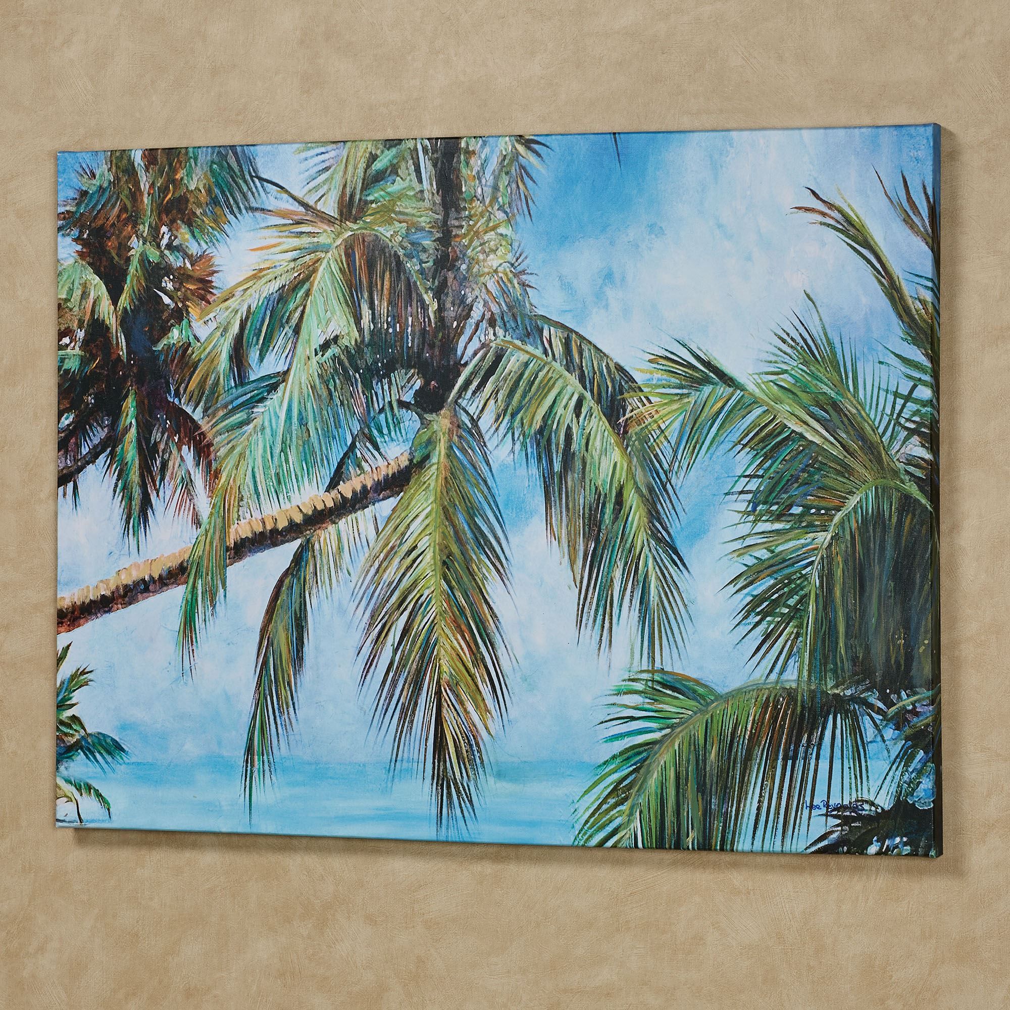 Leaning Palm Trees Tropical Canvas Wall Art Inside Newest Desert Palms Wall Art (View 7 of 20)