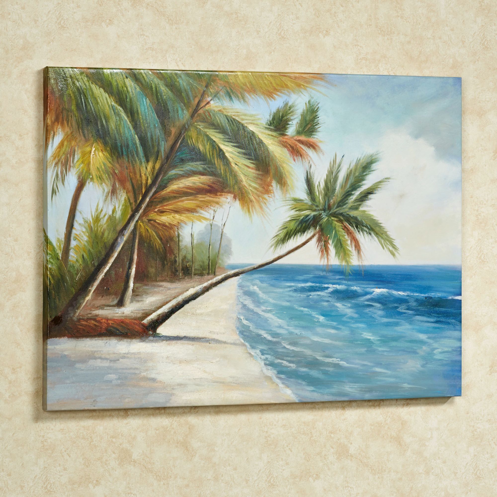 Leaning Palms Palm Tree Canvas Wall Art With 2017 Desert Palms Wall Art (View 10 of 20)