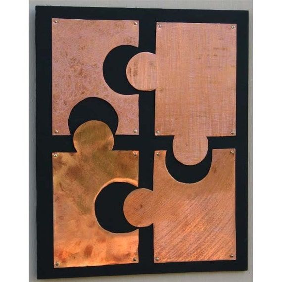 Lifes Pieces Copper Jigsaw Puzzle Abstract Wall Art For Newest Puzzle Wall Art (View 18 of 20)