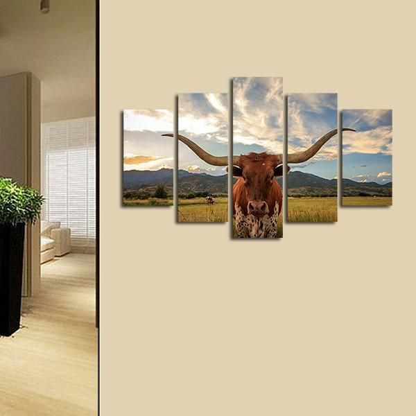 Longhorn Multi Panel Canvas Wall Art | Wall Canvas, Canvas Wall Art In Most Up To Date Long Horn Wall Art (View 7 of 20)