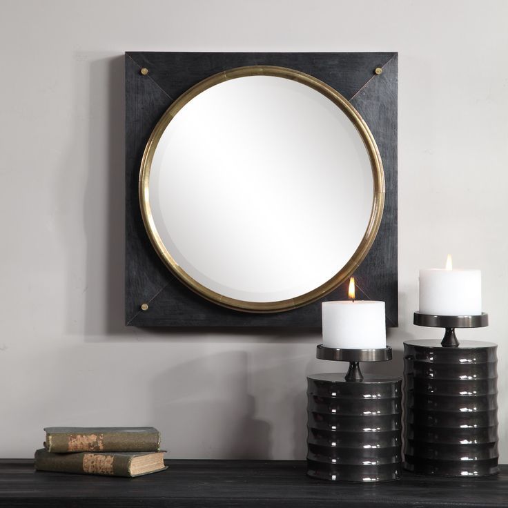 Luxe Copper Bronze Rustic Square Wall Mirror, 18" Porthole Tile Within Most Recently Released Square Bronze Metal Wall Art (View 17 of 20)