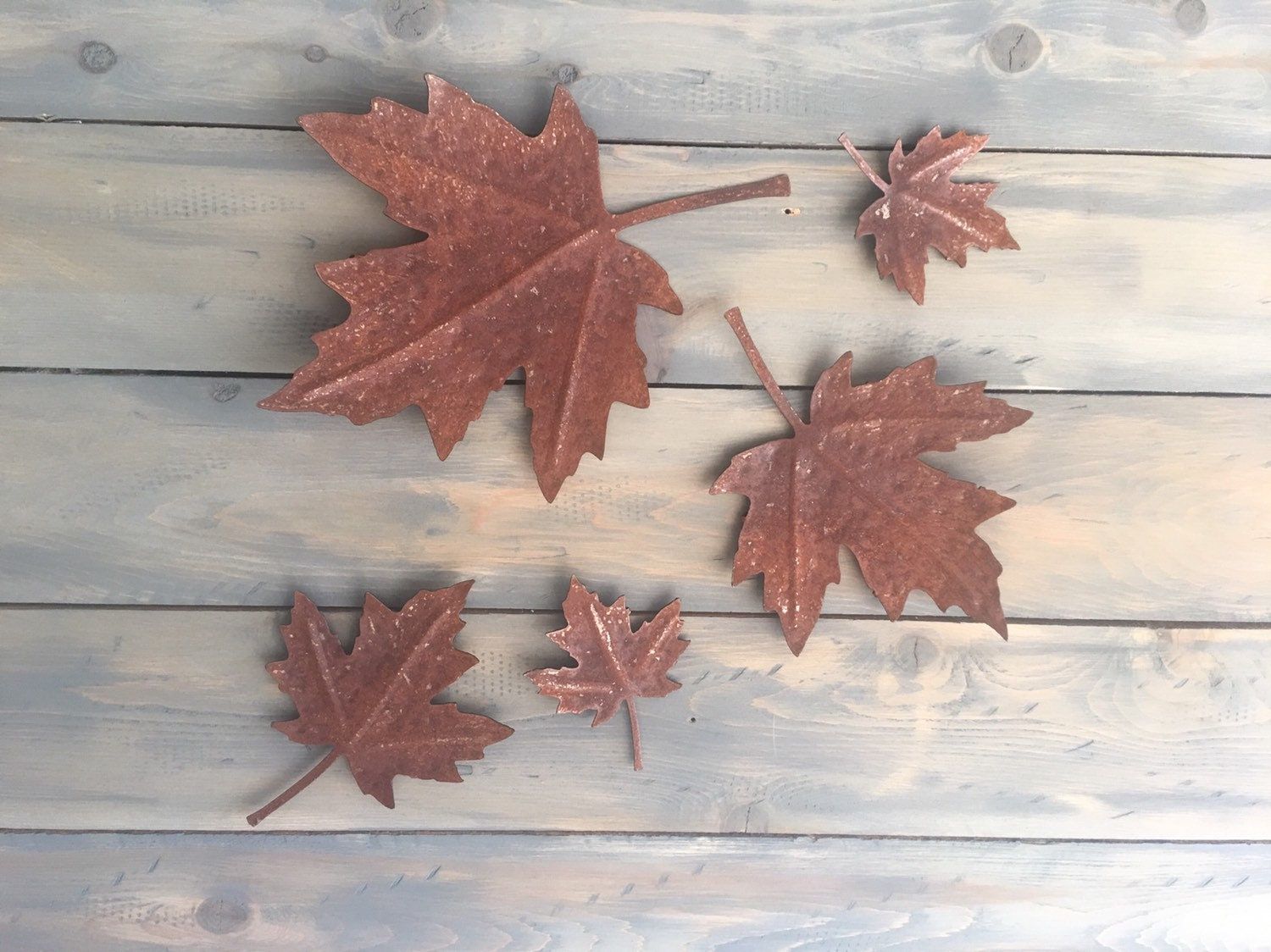 Maple Leaf Rustic – Wall Art – Metal Leaves Home Decor Inside Most Current Metallic Leaves Metal Wall Art (View 4 of 20)