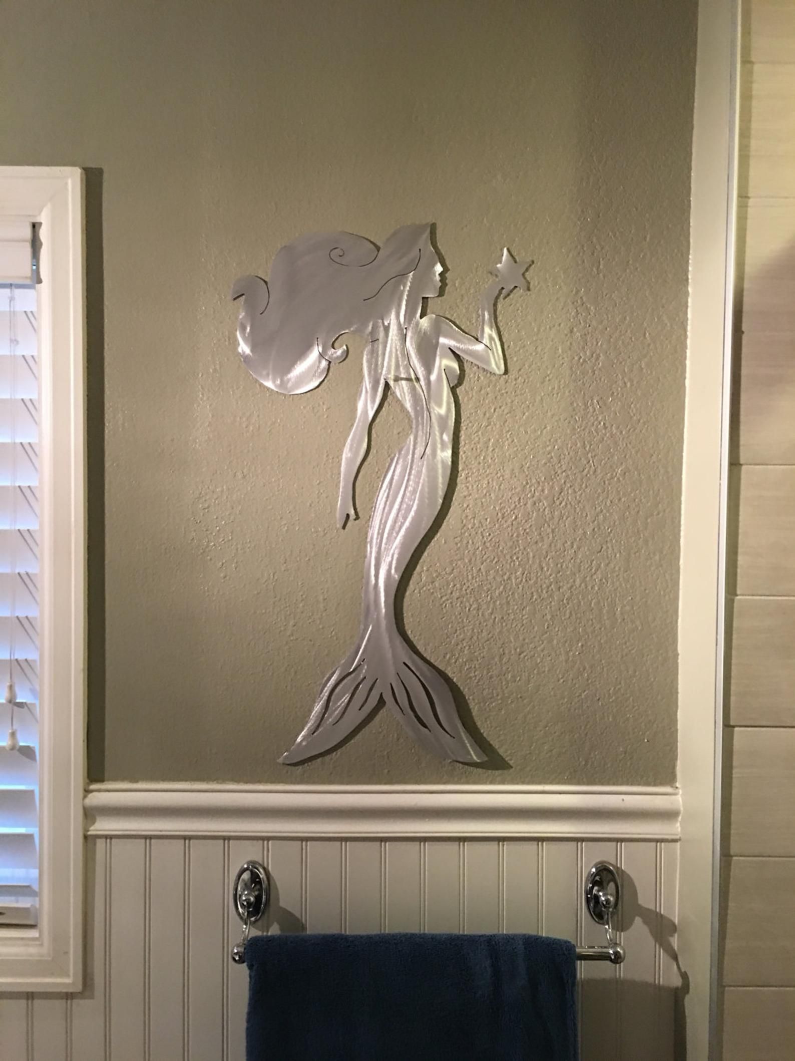 Mermaid Marine Human Fish Metal Wall Art Ocean Folklore Mythical Pertaining To Most Recently Released Sand And Sea Metal Wall Art (View 11 of 20)