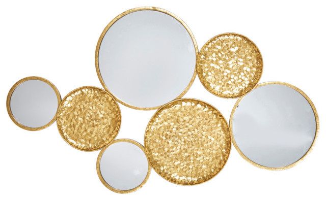Metal 39" Mirrored Wall Decor – Contemporary – Wall Accents – Intended For Newest Gold Metal Mirrored Wall Art (View 18 of 20)