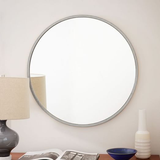 Metal Framed Round Wall Mirror – Brushed Nickel From West Elm For $249 Within Most Recently Released Nickel Metal Wall Art (View 16 of 20)