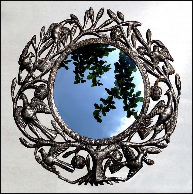 Metal Mirror – Haitian Steel Drum Decor  See This And More At Www Inside Most Recently Released Metal Mirror Wall Art (View 18 of 20)