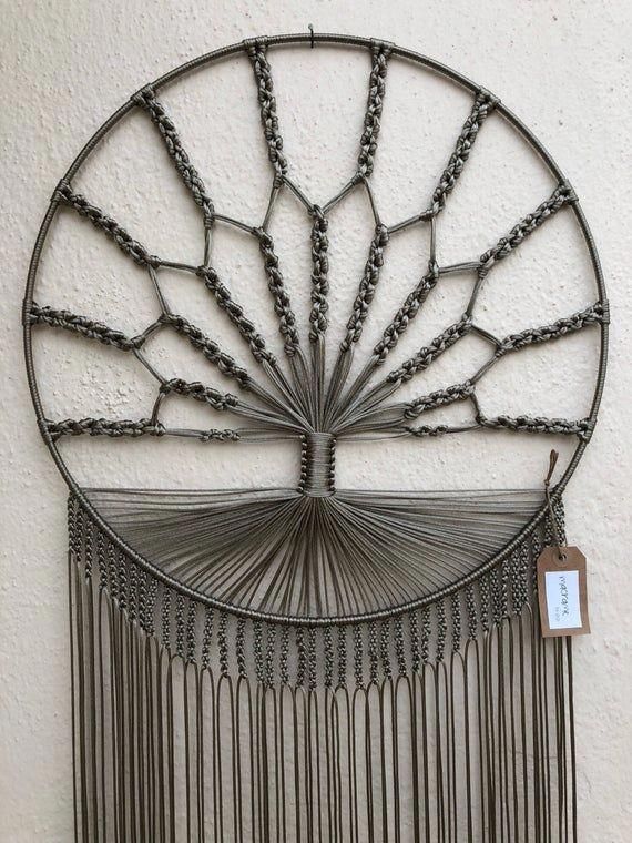 Metal Ring: 19 Inches In Diameter Length: 63 Inches | Macrame Wall Art Within Most Recently Released Layered Rings Metal Wall Art (View 15 of 20)