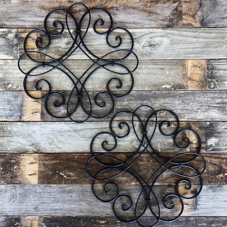 Metal Wall Art, Metal Wall Decor, Scroll Metal Decor, Black Wall Decor With Most Recently Released Scrollwork Metal Wall Art (View 4 of 20)