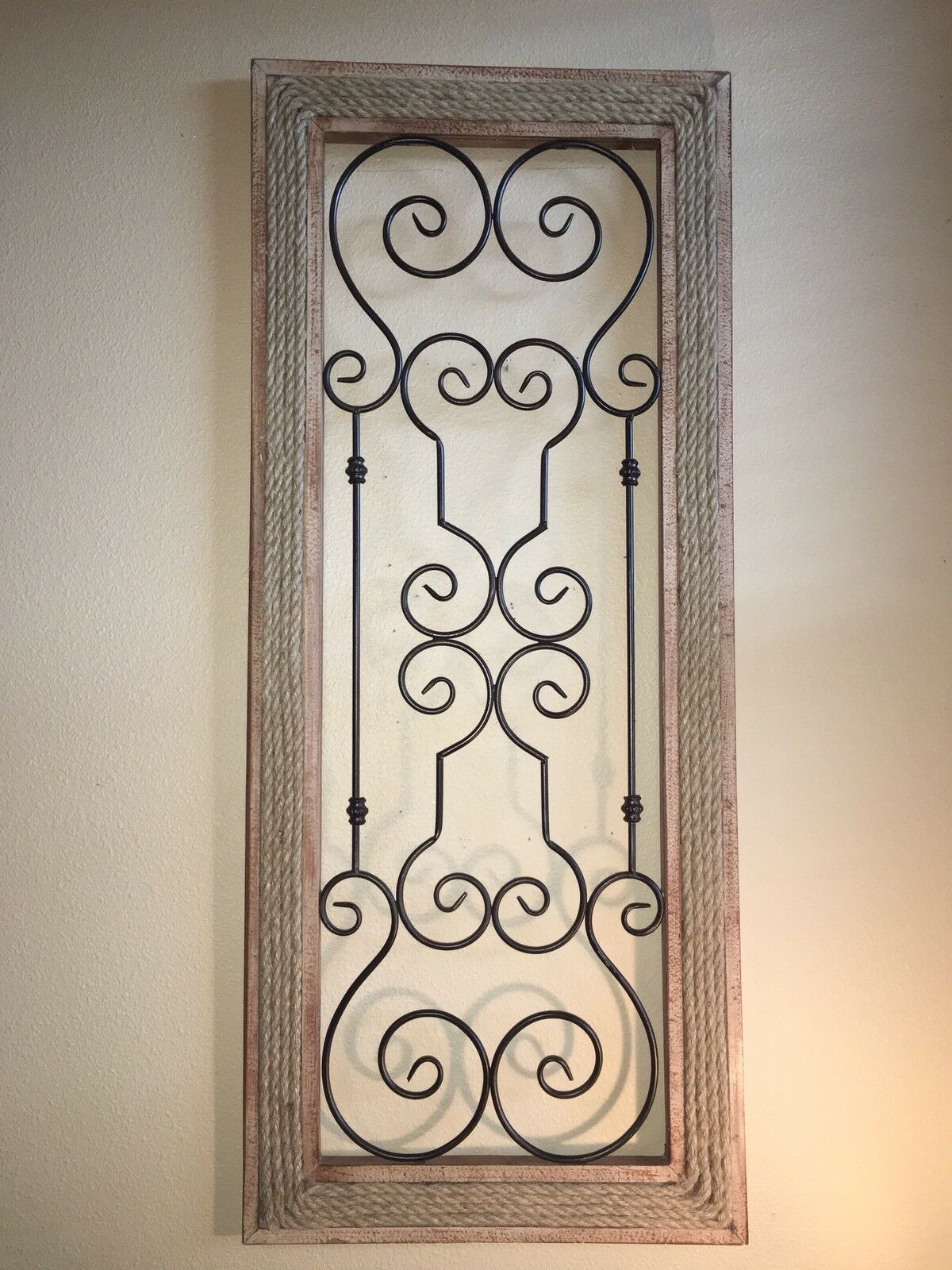 Metal Wood Picture Frame Wall Décor Scroll Art 43" L X 18" W Large Iron With Most Popular Scrollwork Metal Wall Art (View 12 of 20)