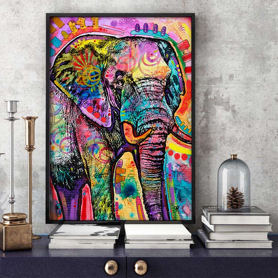 Modern Abstract Animal Oil Painting On Canvas Wall Art Picture Colorful Intended For Most Current Elephants Wall Art (View 11 of 20)
