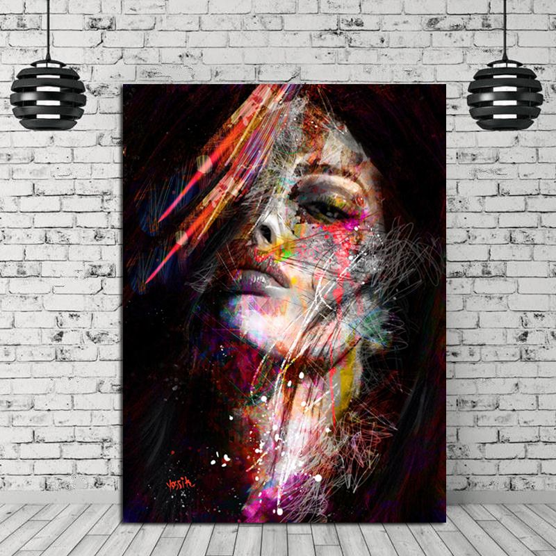 Modern Art Poster Woman Face Painting Wall Poster Fashion Art Canvas Pertaining To Most Current Lady Wall Art (View 10 of 20)