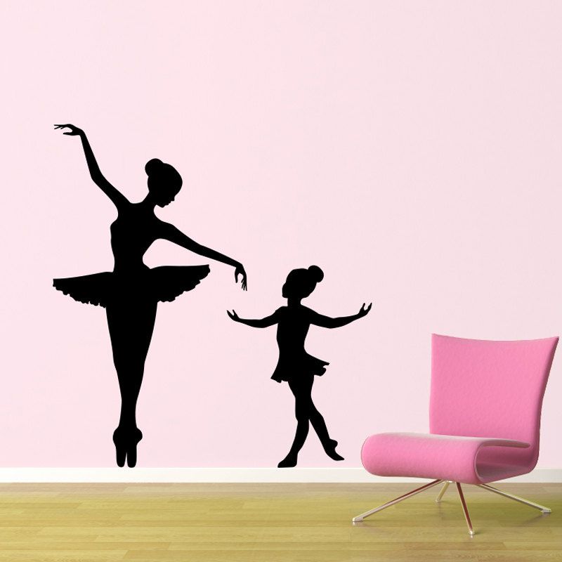 Modern Decal Double Dance Ballet Tutorial Elegant Ballerina Kids Inside Latest Dancing Wall Art (View 19 of 20)