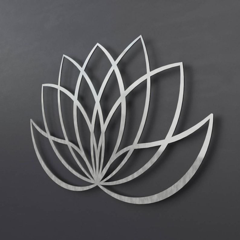 Modern Lotus Flower Metal Wall Art Sculpture Lotus Flower | Etsy In 2018 Silver Flower Wall Art (View 13 of 20)