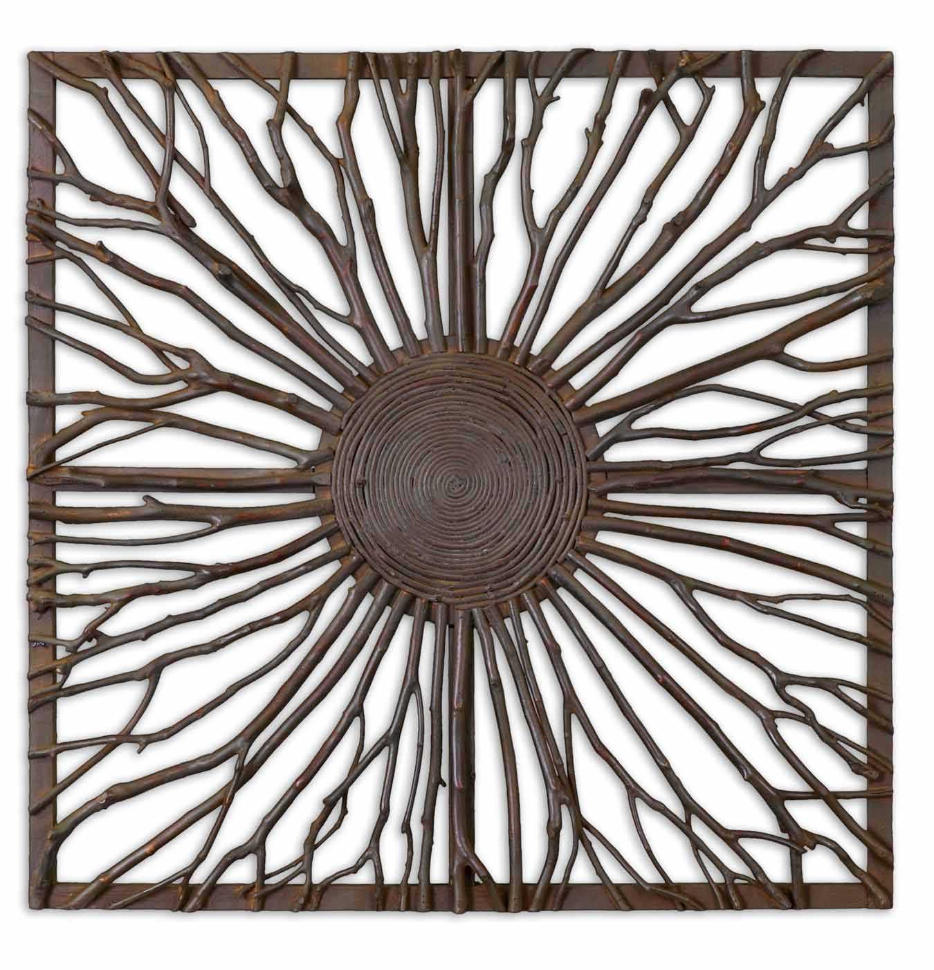 Modern Rustic Square Wood Twig Branch Wall Art Decor 27" Large With Regard To Current Square Wall Art (View 18 of 20)