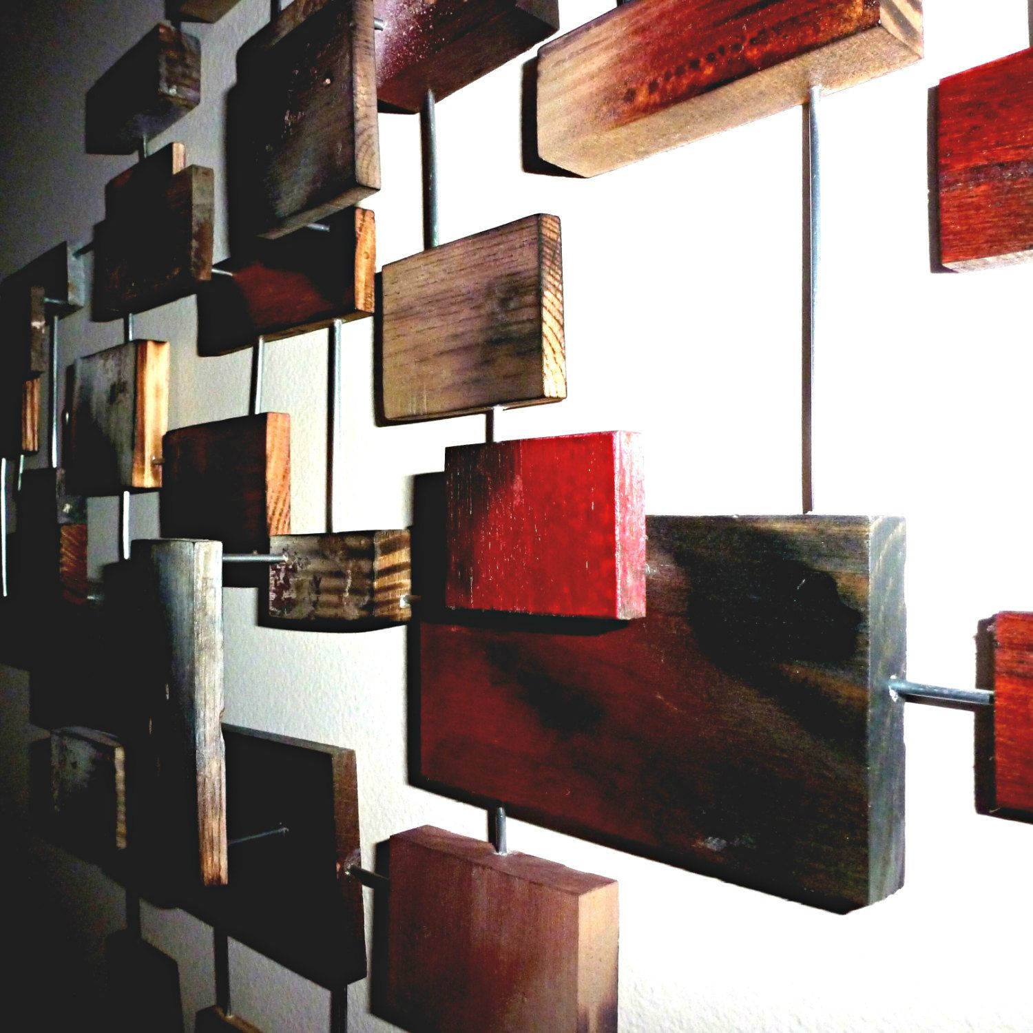 Modern Wood Block – Wire Wall Art – 3 Dimensional – Other Inside Recent Dimensional Wall Art (View 19 of 20)