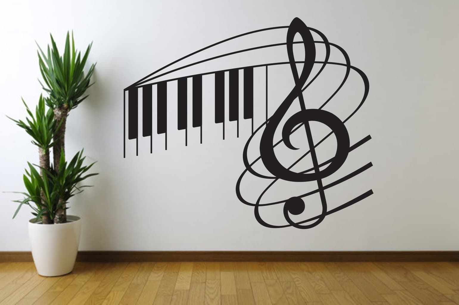 Music Note Swirl Wall Decal | Wall Art Decals | Wall Decals For Newest Swirly Rectangular Wall Art (Gallery 20 of 20)