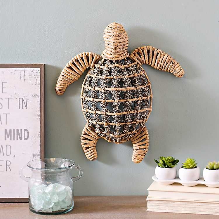 Natural Woven Sea Turtle Plaque | Kirklands | Coastal Wall Decor Inside Most Up To Date Turtles Wall Art (View 13 of 20)