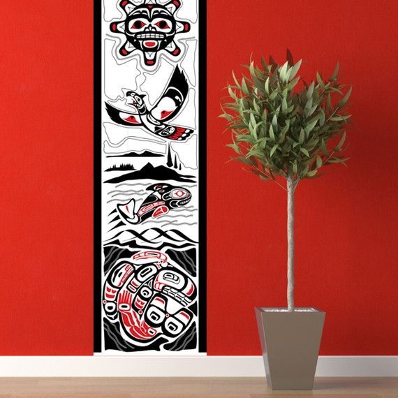 Nw Pacific Native Style Vertical Montage Vinyl Wall Decal | Vinyl Wall Intended For Most Up To Date Northwest Wall Art (View 5 of 20)