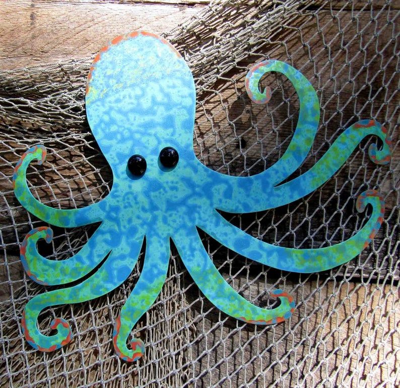 Octopus Art Metal Wall Art Sea Life Beach House Wall Art | Etsy In 2020 For Most Recently Released Octopus Metal Wall Sculptures (View 2 of 20)