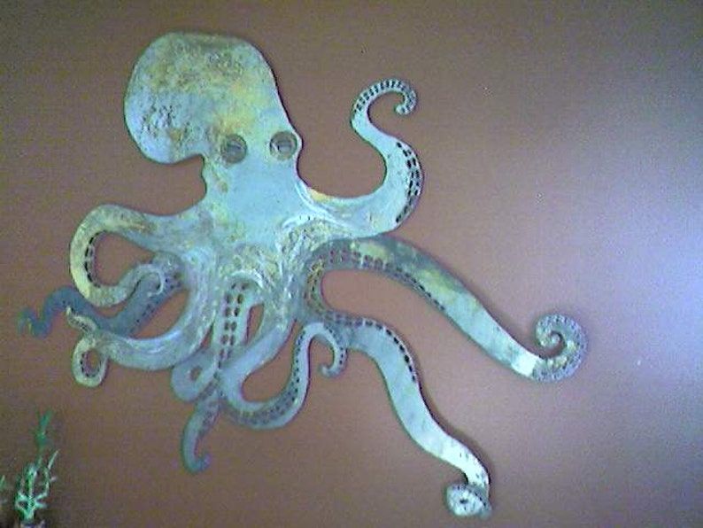 Octopus Sheet Metal Wall Art Made To Order | Etsy Inside Recent Octopus Metal Wall Sculptures (View 5 of 20)