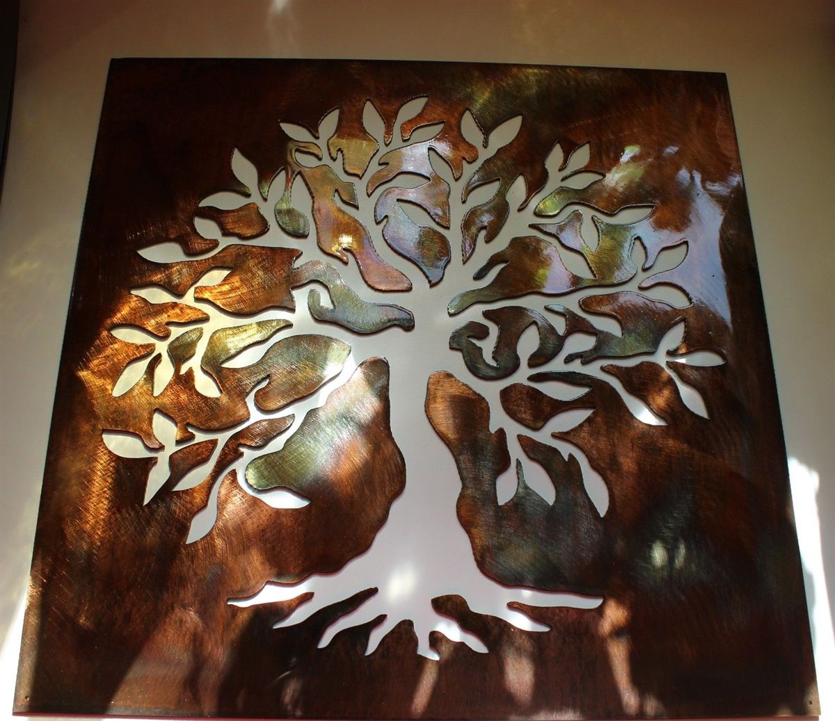 Olive Tree Panel 17" –tree Of Life Metal Wall Art Decor Inside Most Up To Date Metallic Rugged Wooden Wall Art (View 15 of 20)
