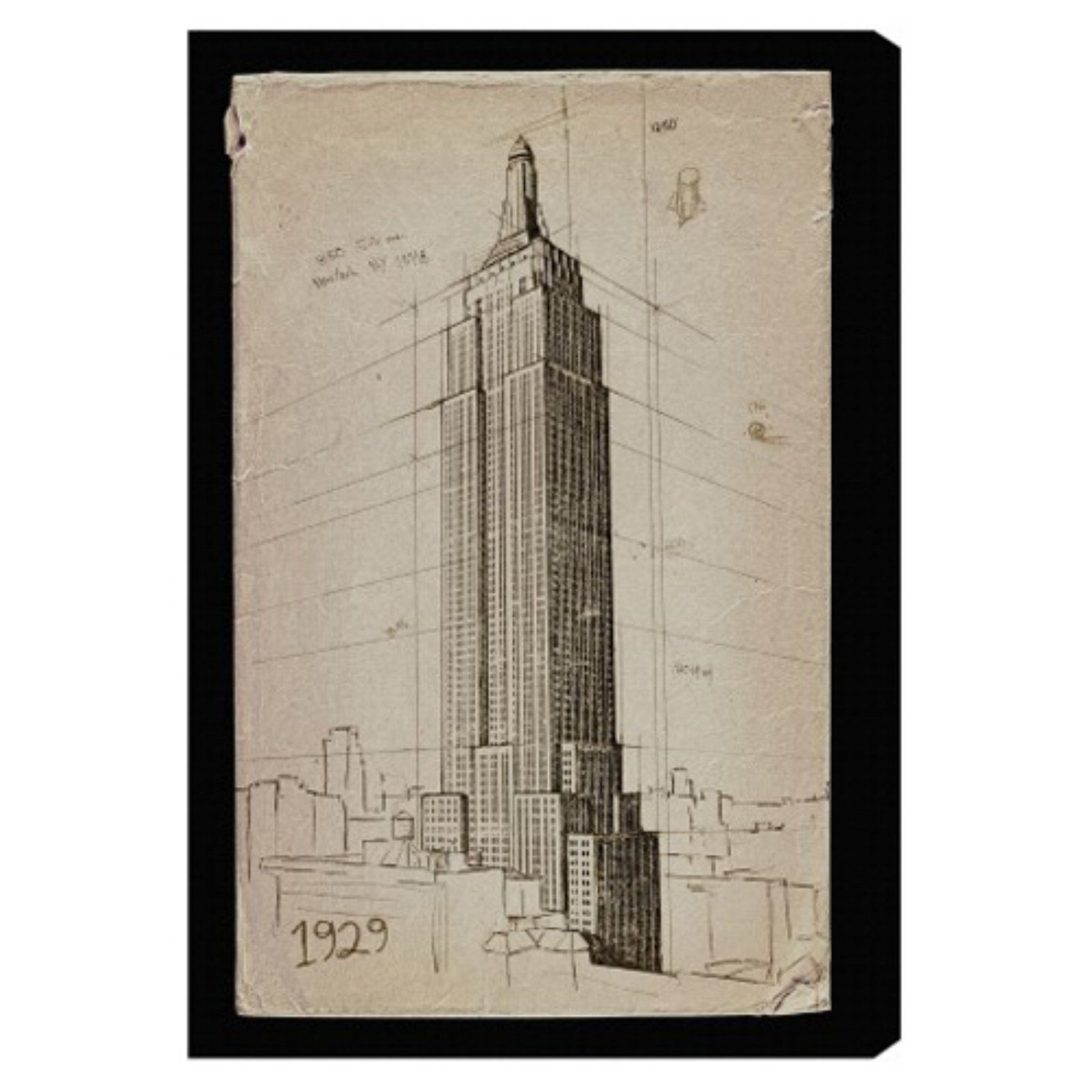 Oliver Gal Hatcher And Ethan Empire State Building 1929 Canvas Wall Art Pertaining To Most Recent Hatcher Wall Art (View 1 of 20)