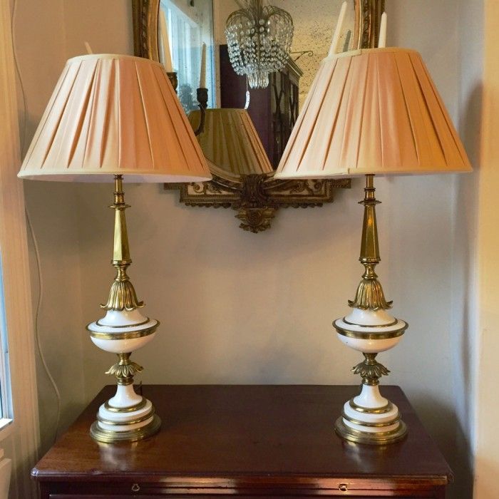 Pair Of Paint & Brass Stiffel Lamps – A 12441 / La47735 | Loveantiques Intended For 2018 Stiffel Wall Art (View 8 of 20)
